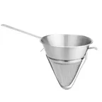 image of Browne USA 575414 China Cap Bouillon Strainer – Extra‑Fine 18/8 Stainless Steel Mesh, Pan Hook
