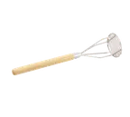 image of Browne USA 575441 Potato Masher, 18" Length, 4.5" Round Face, Hardwood Handle, Stainless Steel