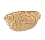 image of Browne USA 575443 Oval Plastic Basket 9" x 7" x 3", Tan PP, Wire‑Reinforced, Dishwasher Safe