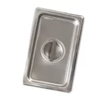 image of Browne USA 575558 1/4‑Size Steam Pan Cover, Flat‑Solid, Handle, 24G 304 SS, NSF, 10‑2/5" x 6‑2/5"
