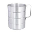 image of Browne USA 575640 Measuring Cup, 4 Qt 128 Oz, 7-3/8" x 8-1/2" Aluminum, Riveted Handles, 1.8 mm Thick