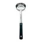 image of Browne USA 5757241 Portion Spoon – 4 Oz, 10-4/5" Length, Perforated Stainless Steel, Black Handle