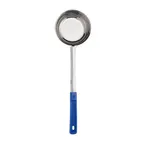 image of Browne USA 5757480 Portion Control Spoon – 8 oz, 10‑4/5" Stainless Steel, Blue PP Handle, 392°F