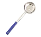 image of Browne USA 5757481 Spoon, 8 Oz, 10-4/5" Length, Perforated Stainless Steel, Blue PP Handle