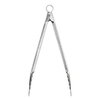 image of Browne USA 57578 Utility Tongs - 12" Stainless, Silver, Non‑Coated, Push‑Pull Lock, Dishwasher Safe
