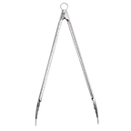 image of Browne USA 57579 Tongs – 16" Stainless Steel, Silver Handle, Lock & Hanging Loop, Dishwasher Safe