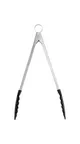 image of Browne USA 57588 CUISIPRO Utility Tongs, 13" Silver Steel, Nylon Head, Locking Pull, Dishwasher Safe