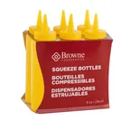 image of Browne USA 57800817 Squeeze Bottle, 8 oz Polyethylene, Yellow Bottle & Cap, Single Tip - 6/Set