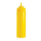 image of Browne USA 57803217 Squeeze Bottle, 32 oz Yellow Polyethylene, Wide Mouth, No‑Drip Single Tip