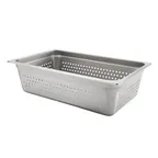 image of Browne USA 5781116 Steam Pan, 21.2qt, 20-3/4" x 12-3/4" x 6", Perforated, 24-Gauge Stainless Steel