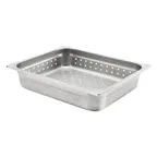 image of Browne USA 5781212 Half 4.3qt Perforated Pan, 12‑3/4" L x 10‑3/8" W x 2‑1/2" D, 24‑Gauge Steel