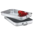 image of Browne USA 5811014 Roasting Pan 18.7" x 12.8" x 2.4" 18‑Gauge Alum Natural Rolled Edge Loop Handles