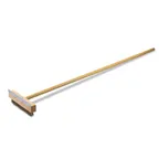 image of Browne USA 611001 Oven/Pizza Brush – 36" Wood Handle, 10" x 1½" Block, Brass Bristles, Steel Scraper