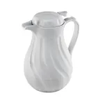 image of Browne USA 744221 Beverage Server, 40 oz (1.2 L), 9-1/2" White ABS, Thumb Lever, ID Tabs