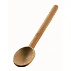 image of Browne USA 744573 Deluxe Heavy‑Duty Wooden Spoon Spatula, 12” Round Slotted, Wood Construction