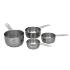 image of Browne USA 746107 Stainless Steel Measuring Cup Set – 1/4, 1/3, 1/2 & 1 Cup, Graduated – Set