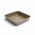 image of Browne USA 746265 - Square Baking Pan 9.5" x 9.5" x 2" Steel Non‑Stick Wave Bottom 500°F Safe