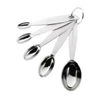 image of Browne USA 747002 5‑Piece Measuring Spoon Set, Nesting 1/8‑1 Tbsp Spoons, Stainless Steel - Set