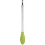 image of Browne USA 74708624 Utility Tongs – 9.5" Silicone‑Tip, Steel Handle, Green, 425°F, Dishwasher Safe