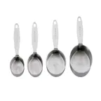 image of Browne USA 747141 Cup Set – 4‑Piece Stainless Steel Cups (1 Cup, 1/2, 1/3, 1/4), Engraved - Set
