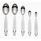 image of Browne USA 747144 Cuisipro Odd‑Size Measuring Spoon Set 5‑Pc Steel 1/8 2/3 1½ 2 tsp, Dishwasher Safe