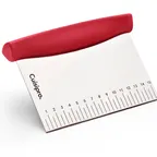 image of Browne USA 747366 CUISIPRO Dough Cutter, 6" x 4.5" Steel Blade, Red Plastic Handle, Dishwasher Safe