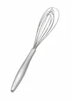 image of Browne USA 747371 Piccolo 8" Whisk, 6 Stainless Steel Wires, Heat‑Resistant Handles, Dishwasher Safe