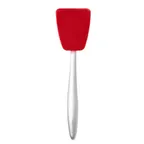 image of Browne USA 74737205 8" Red Turner, Steel Handle, Silicone, Heat-Resistant 425°F, Dishwasher Safe