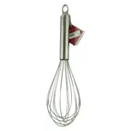 image of Browne USA 74765099 Piano Whisk, 10" Stainless Steel Wires, Heat‑Resistant Handle, Dishwasher Safe
