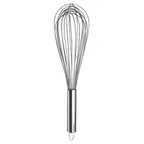 image of Browne USA 74765299 Piano Whisk, 12" x 3" x 3", Stainless Steel Wires, Heat‑Resistant Handles