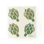 image of Browne USA 747938 Kitchen Towel, 20x17x0.2 cm (7.87x6.7 in), biodegradable Eco‑Cloth, green artichoke print