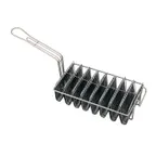 image of Browne USA 79218 - 12" x 6-1/2" x 3" Basket, Rect., Chrome, Holds 8, Fits 28‑35 lb Kettle