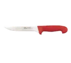 image of Browne USA PC1286RD Boning Knife, 6" German Molybdenum Stainless Steel Blade, Red ABS Stamped Handle