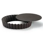 image of Louis Tellier 293470 Gobel Tartlet Mold, 4" Dia x 3/4" H, Round Non‑Stick Pan, Removable Bottom