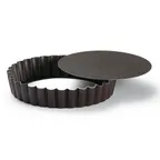 image of Louis Tellier 293472 Gobel Tartlet Mold, 4.2" Dia x 3/4" H, Fluted Non‑Stick, Removable Bottom