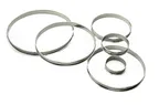 image of Louis Tellier 824950 - 7.87" Dia x 0.78" H Tart Ring, Rolled, 4/10" Thick, Stainless Steel Pastry Ring