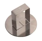 image of Louis Tellier 866660 Pastry Ring - Round Pusher, 1.9" Dia x 3.85" H, Stainless Steel Free-Form Design
