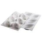 image of Louis Tellier CURVECACAO120 Flexible Silicone Curve Cacao Mold, 120 Piece Set, Food Plating Ring