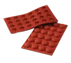 image of Louis Tellier SF009 Siloconflex Pomponette Mold, Red, 24 0.63"H/1.33" Dia., 7" x 11-3/4" OA, Silicone