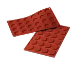 image of Louis Tellier SF030 Siloconflex Mini Mold, Red, 24 Sec 0.20"H x 1.37" Dia., Pure Silicone Non-Stick