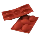 image of Louis Tellier SF041 Red Silicone Mold, 5‑Section 1.41" H x 2.86" Dia., 7" x 11‑3/4" OA, Non‑Toxic