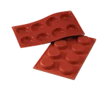 image of Louis Tellier SF045 Siloconflex Mold, Red, 8 Sections 0.67"H x 2.35" Dia., Non‑Toxic Non‑Stick
