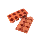 image of Louis Tellier SF119 Red Silicone Mold, 8 × 4-1/10 oz (2½"×1½" H), -76°-+446°F, Mic/Frz/DW Safe