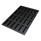image of Louis Tellier SQ023 - Flexible Black Silicone Pastry Mold, 24‑Cup, Microwave & Dishwasher Safe