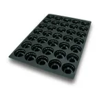 image of Louis Tellier SQ049 - Mid-Gugelhopf Silicone Mold, Black, 35 x 2-3/4 oz, Oven/Dishwasher Safe