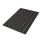 image of Louis Tellier SQ055 Flex Silicone Muffin Mold, Black, 60‑Piece, 24‑29 Cmp, MW/Freezer Safe, Italy