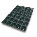 image of Louis Tellier SQ057 - Black Silicone Pastry Mold, 35 × 3.9 oz, Microwave Safe, Non‑Stick, Italy