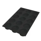 image of Louis Tellier SQ067 - Black Silicone Pastry Mold, 15 × 11.5 oz Pieces, Microwave & Oven Safe
