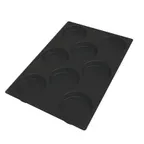 image of Louis Tellier SQ068 Pastry Mold, Black, 8 x 13 oz, Non-Stick, Microwave/Freezer/Dishwasher Safe