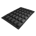 image of Louis Tellier SQ069 Black Silicone Pastry Mold, 36 x 1.08 oz, Microwave/Freezer Safe, Made in Italy